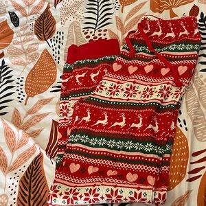 Sugar Thrillz Red and Green Festive Thermal Leggings